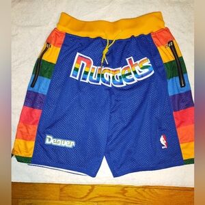Men’s Large Throwback NBA Denver Nuggets Just Don Basketball Shorts